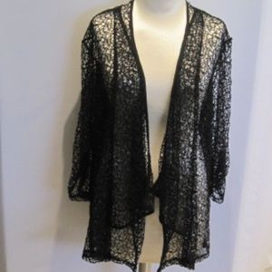 BALI Open Front Crochet Cardigan